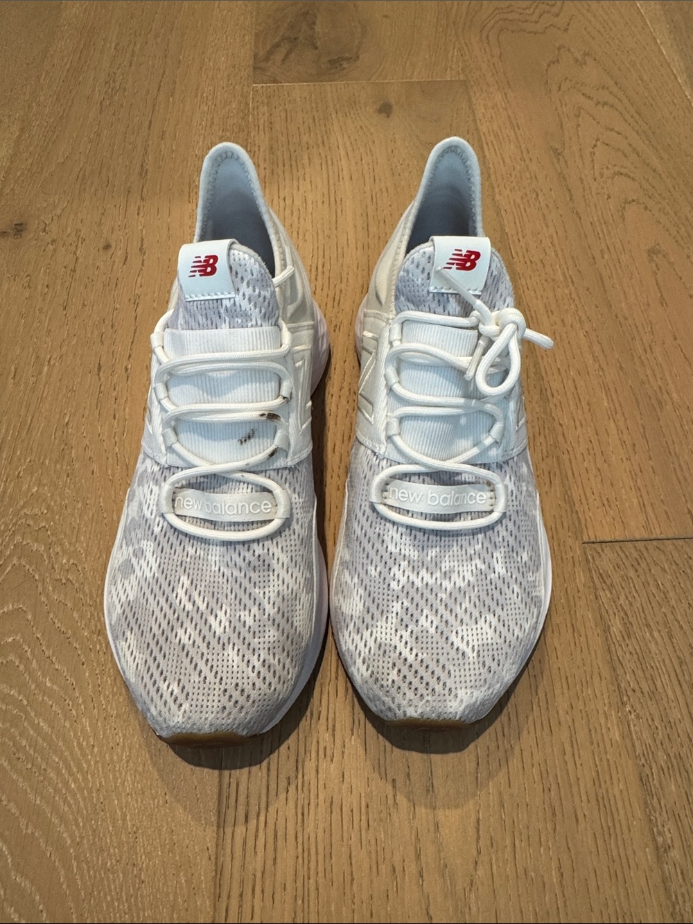New Balance White & Light Gray men’s Athletic Sneakers